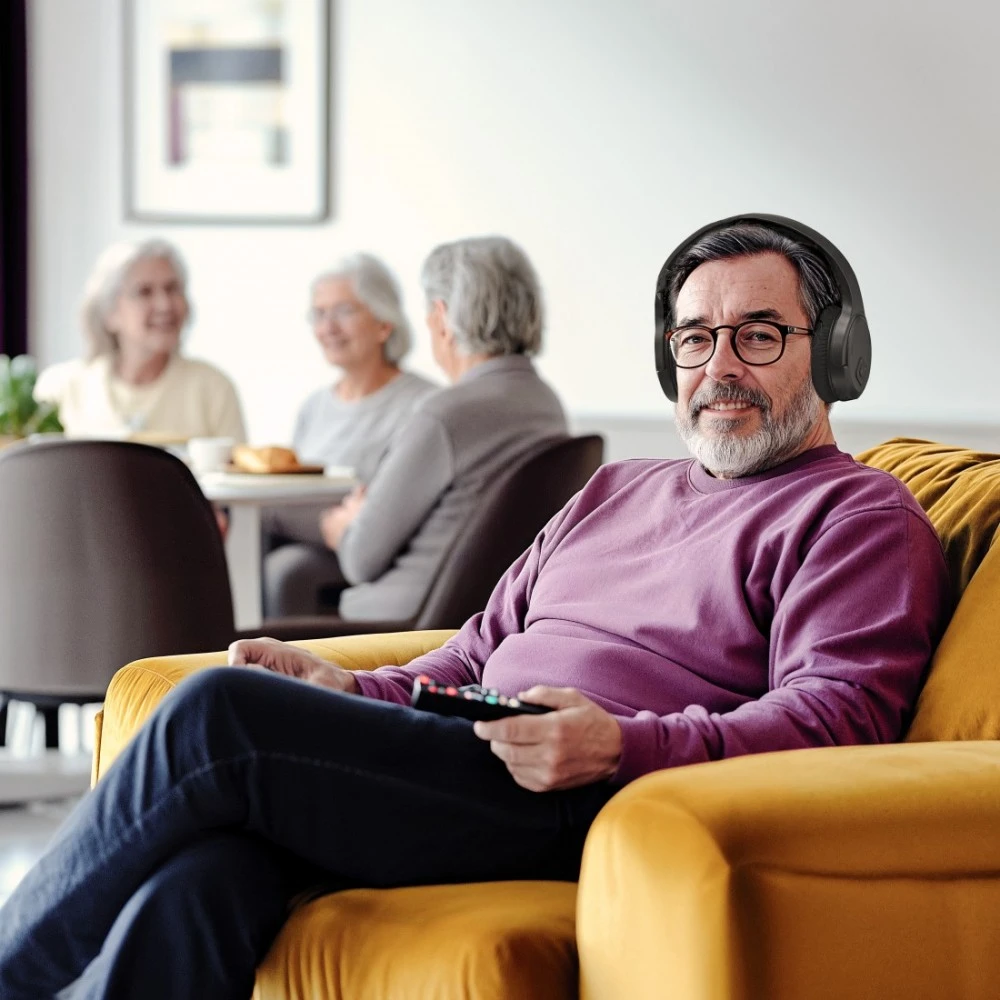 Hama ausinės telewizyjne su lankeliu ant galvos 2,4 GHz Bluetooth su regulacją głośności