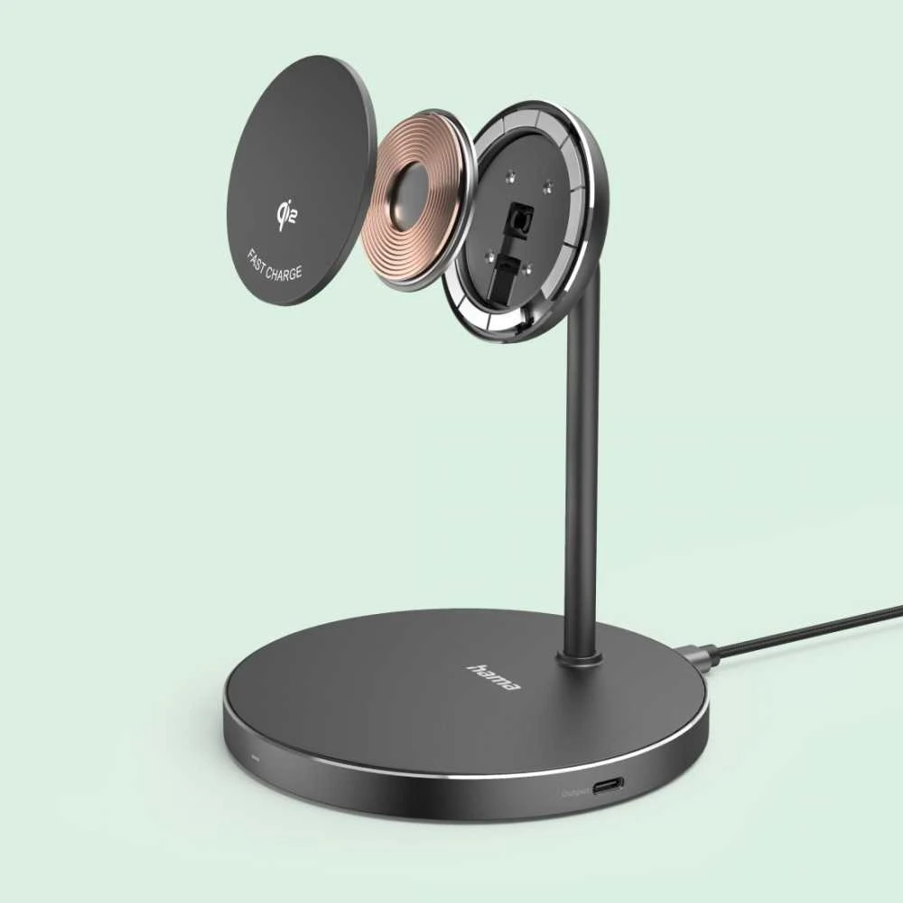 Hama kroviklis indukcinė Qi2 Fast Charge 15W, juoda