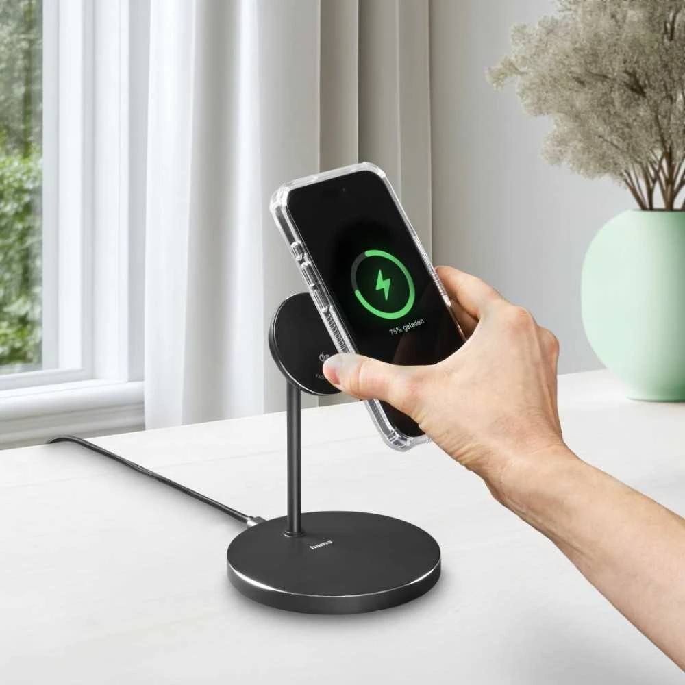 Hama kroviklis indukcinė Qi2 Fast Charge 15W, juoda