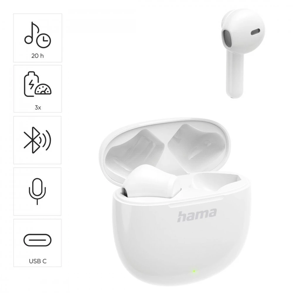 Ausinės Hama Action One balta