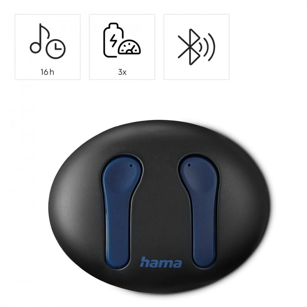 Hama Ausinės į ausis įkišamos TRUE WIRELESS “SPIRIT UNCHAINED“ ENC NIEBIESKIE