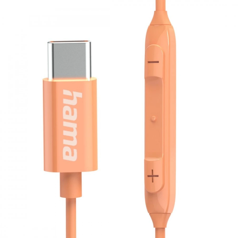 Hama Įstatomos į ausis (į ausis įkišamos tipo) ausinės curly usb-c oranžinė