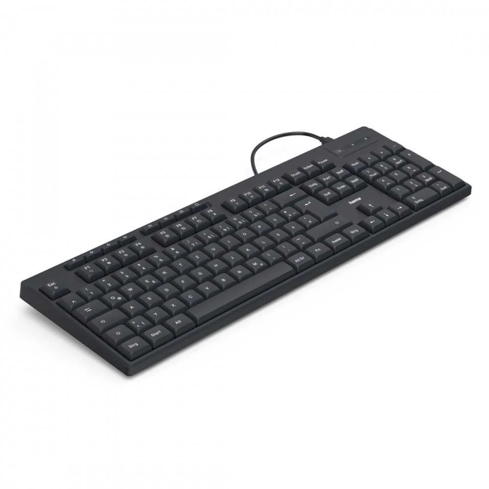Klaviatūra Hama CK-200/WK-200/WKM-200 su laidu 100% (full-size) juoda