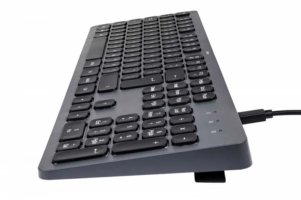 Klaviatūra Hama CK-400 su laidu 100% (full-size) su pašvietimu juoda-pilka