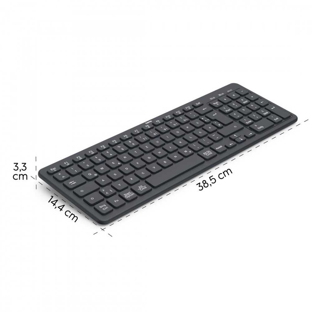 Klaviatūra Hama WK-300 belaidė 96% juoda