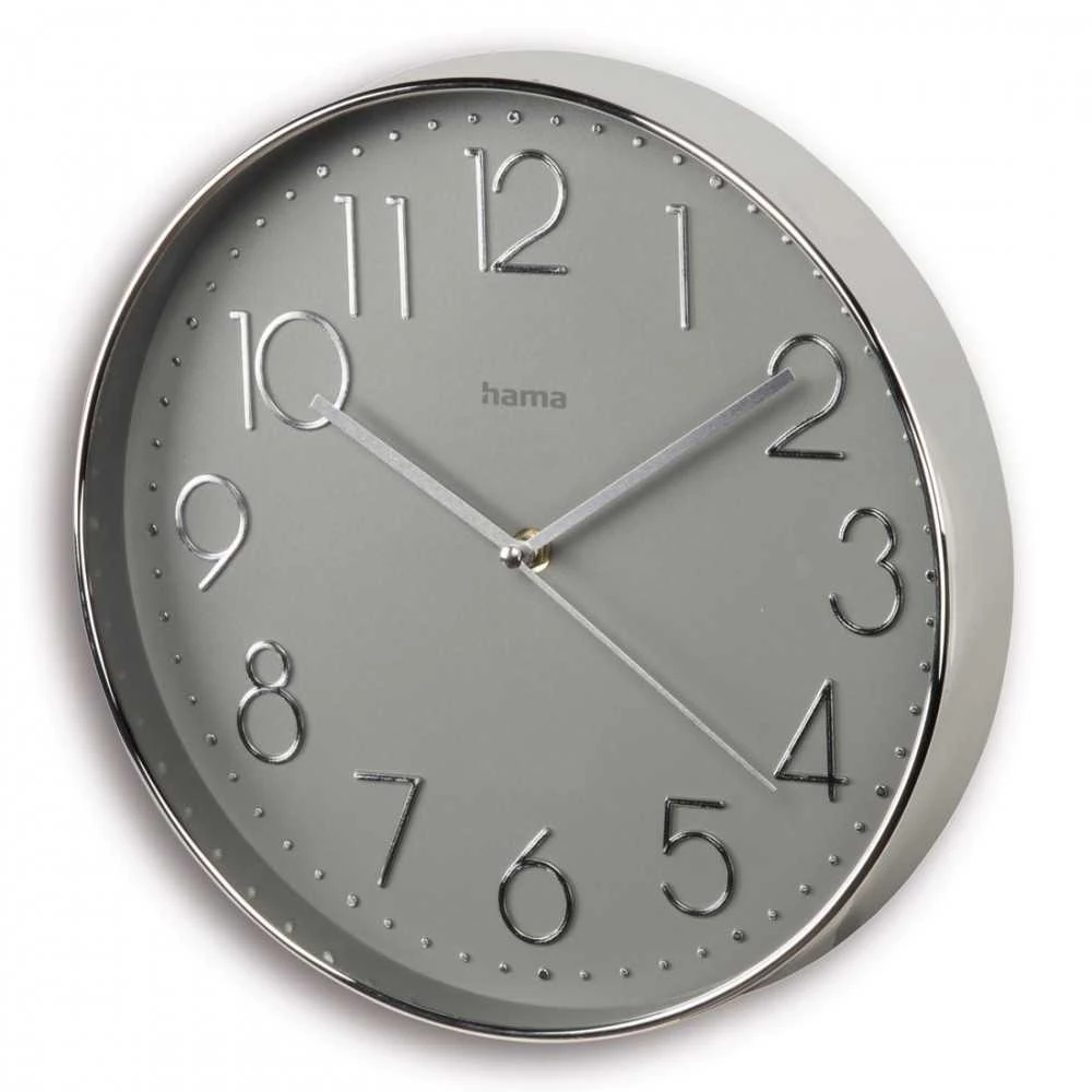 Hama Laikrodis ścienny 30cm Corsica Sidabrinė-pilka