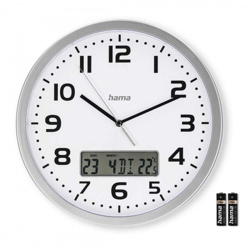 Hama Laikrodis ścienny dcf moorea 30cm sidabrinė