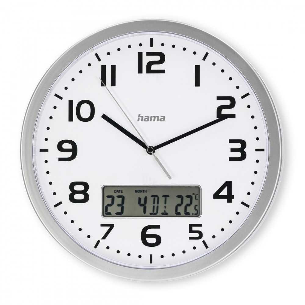 Hama Laikrodis ścienny dcf moorea 30cm sidabrinė