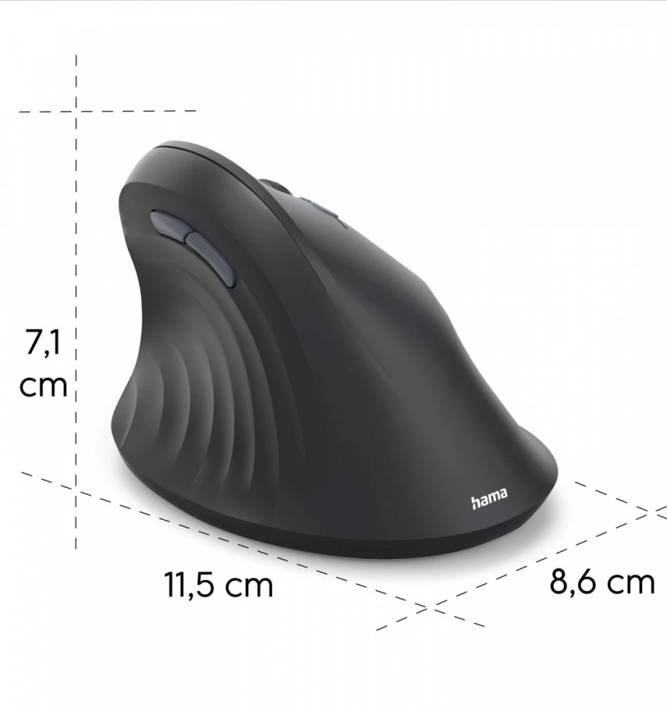 Vertikali pelė Hama EWM-600 belaidė juoda