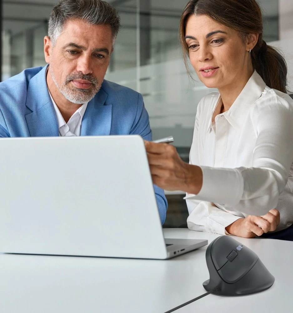 Hama ECM-500 vertikali pelė kairiarankiams, su laidu, juoda