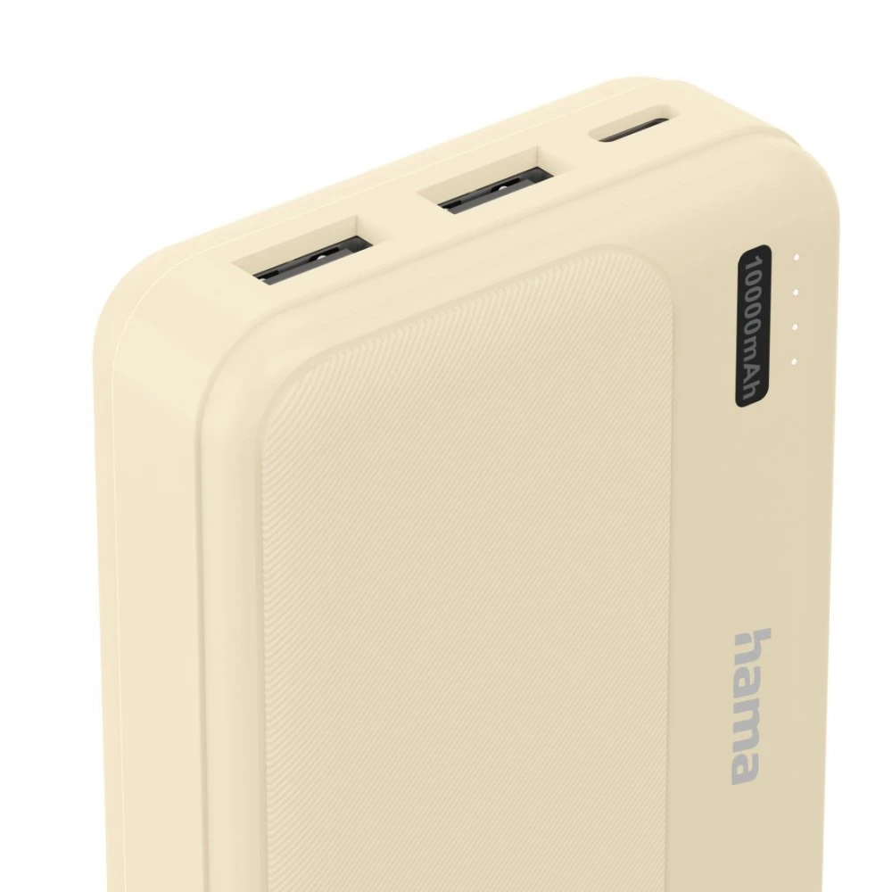 Hama Power Pack Pocket 10 10000 mAh 2X USB-A smėlio