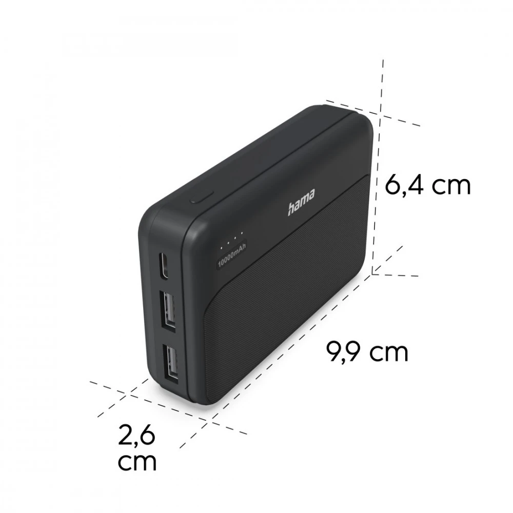 Hama Power Pack Pocket 10 10000 mAh 2X USB-A antracito