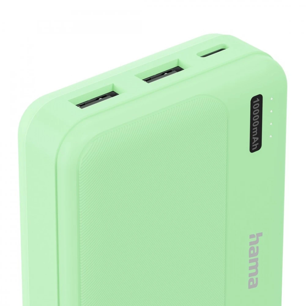 Hama Power Pack Pocket 10 10000 mAh 2X USB-A žalia