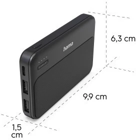 Hama Power Pack Pocket 5 5000 mAh 2X USB-A antracito