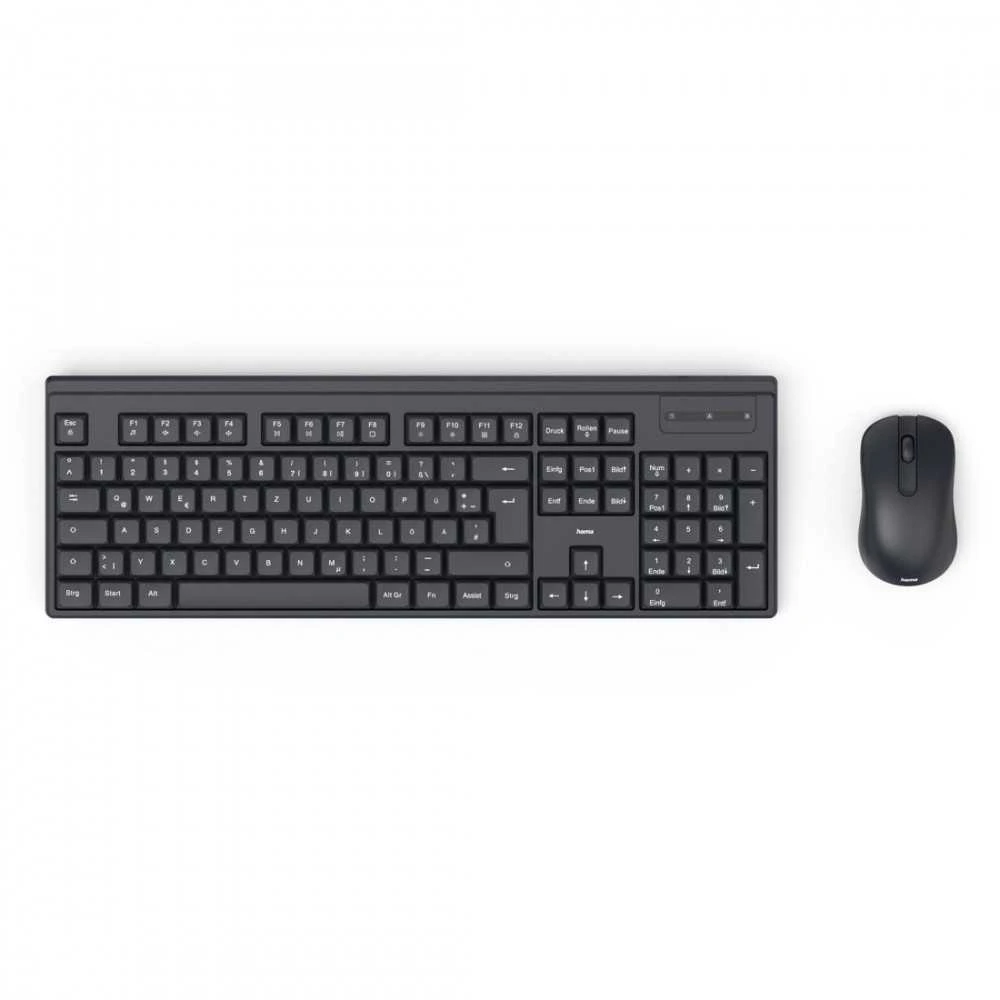 Rinkinys Klaviatūra su pele Hama CK-100/WKM-100 belaidė juoda