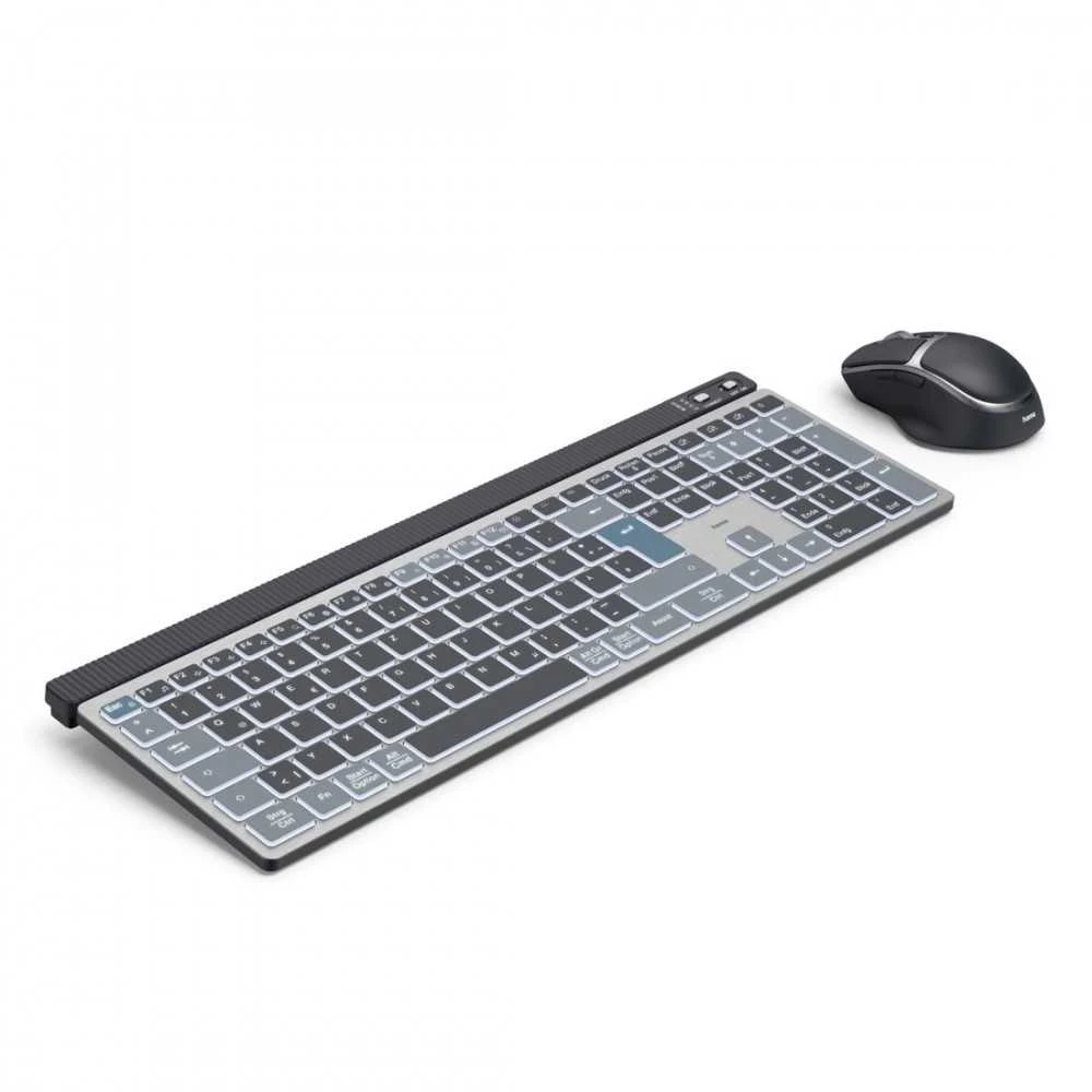Rinkinys Klaviatūra su pele Hama WK-750/WKM-750 belaidė juoda-pilka
