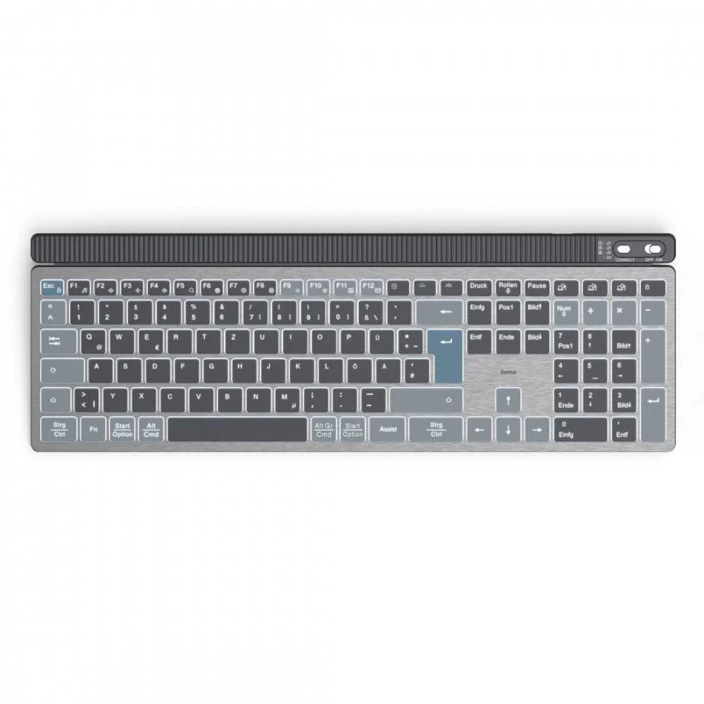 Rinkinys Klaviatūra su pele Hama WK-750/WKM-750 belaidė juoda-pilka