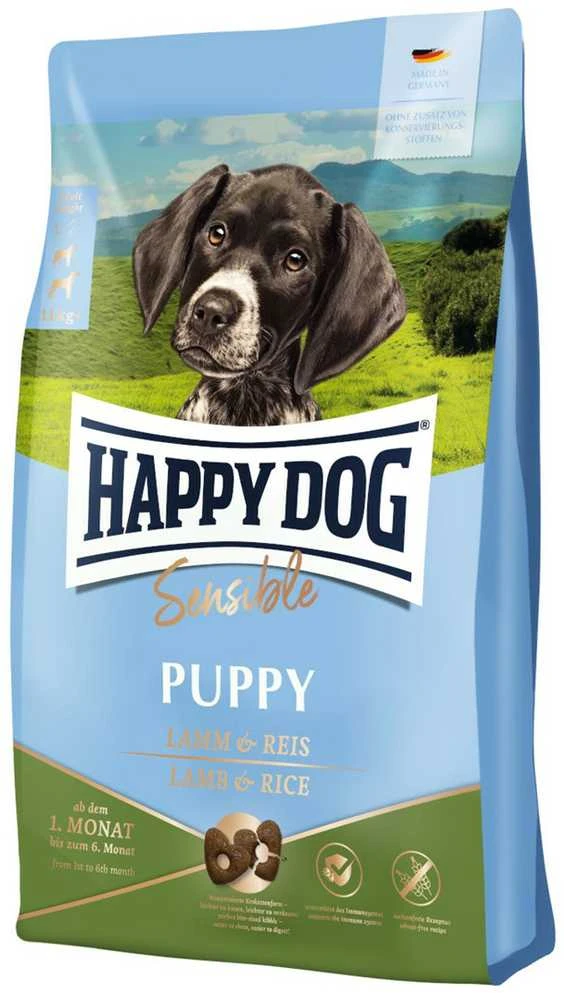 Happy Dog Sensible Puppy, sausas maistas, šuniukui, 1-6 mėn., ėriena / ryžiai, 10 kg