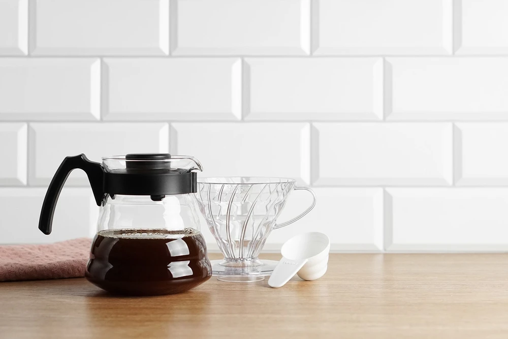 HARIO V60-02 skaidraus plastiko lašintuvas