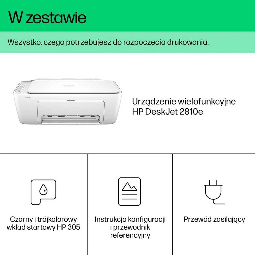Hewlett Packard (HP) HP Deskjet 2810e daugiafunkcis daugiafunkcis spalvotas rašalinis spausdintuvas, 216 x 297 mm, A4, 7,5 psl./min., spausdina 60 lapų, USB, „Bluetooth“, „Wi-Fi“