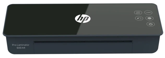 Hewlett Packard (HP) HP laminatorius Pro laminatorius 600 A4, šaltas/karštas, greitis 60 cm/min + 15 vokų: 3x4, 4x5, 4x6, 4xb-kartonas, juodas