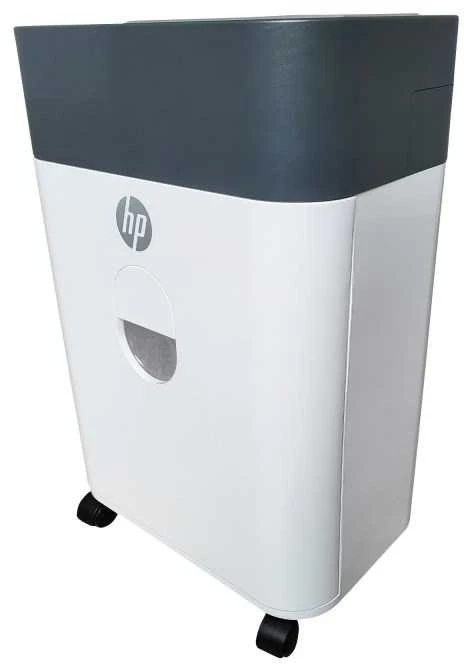 Hewlett Packard (HP) „HP Oneshred Auto 100cc“ smulkintuvas, baltas ir pilkas
