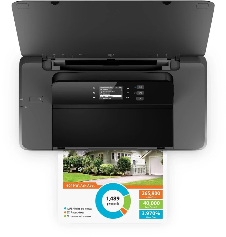 Hewlett Packard (HP) HP Officejet 200 Mobile Spausdintuvas spalvotas rašalinis A4 1200x1200 dpi 20 psl./min. nespalvotas 19 psl./min. spalvotas 50 lapų USB Wi-Fi