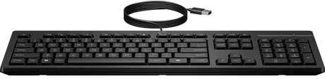 HP 125 G2 Klaviatūra su USB jungtimi su laidu, Sanitizable, Copilot Key - Juodas - US ENG
