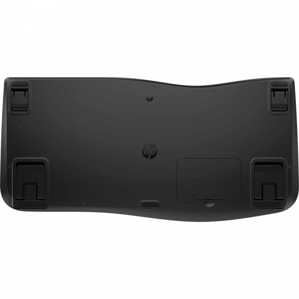 HP 685 Comfort belaidis „Bluetooth“ bangų formos klaviatūra su delno atrama - dviejų režimų, dezinfekuojamas, programuojamas, reguliuojamo kampo, pakreipimo, atsparus išsiliejimui - Juodas - US ENG