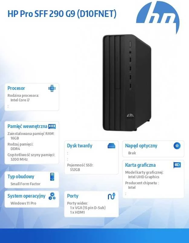 Stacionarus kompiuteris Hewlett Packard (HP) kompiuteris 290 sff g9 i7-14700 512gb/16gb/windows11pro d10fnet