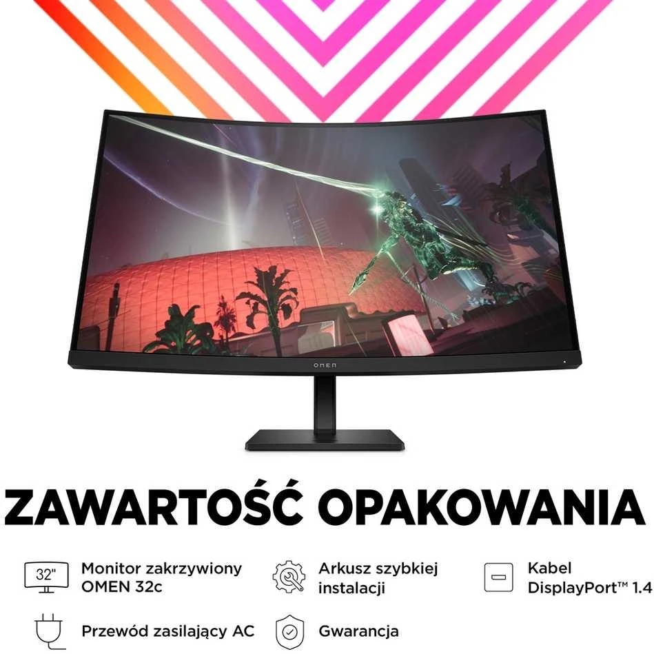 Hewlett Packard (HP) Monitorius - HP Omen 32c 2560 x 1440 Quad HD Juodas