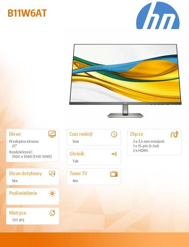 Monitorius HP Series 5 527da - 100Hz | Full HD | IPS | 27" | 5ms