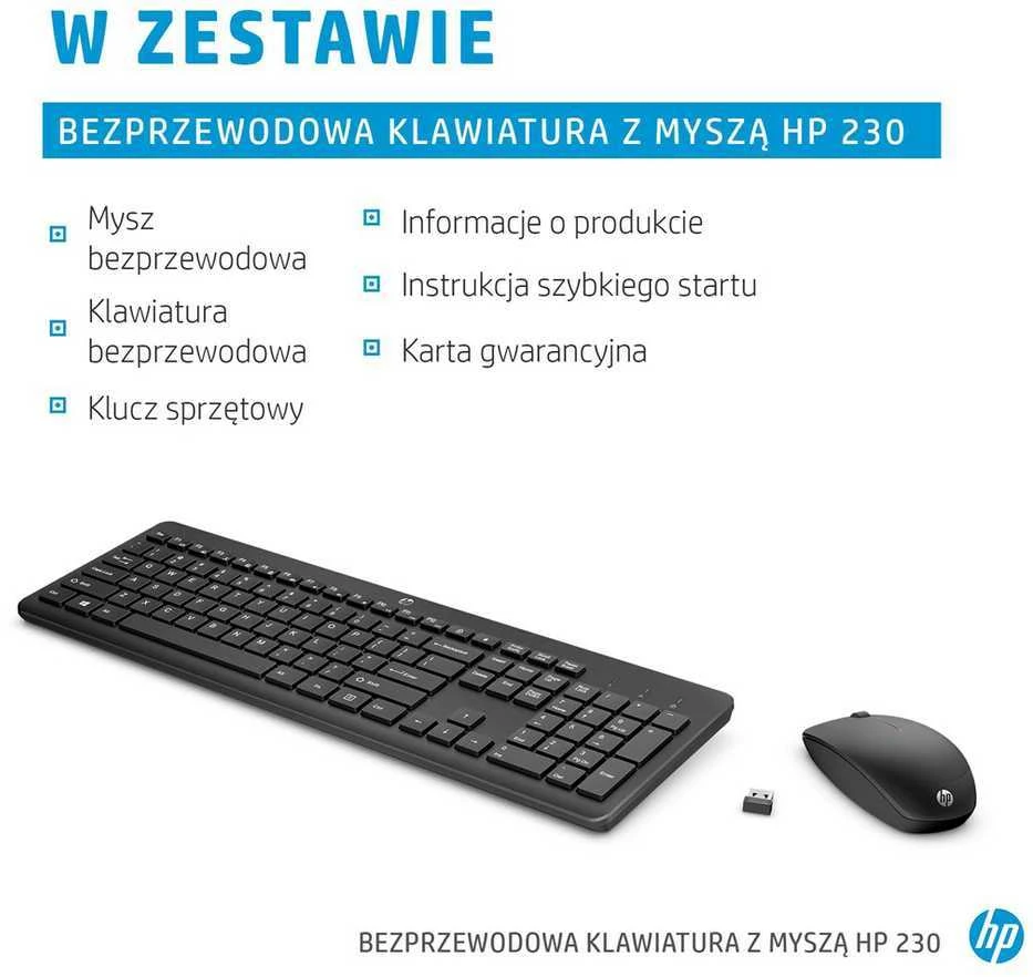 Hewlett Packard (HP) HP 230 Belaidė klaviatūra ir pelė Combo