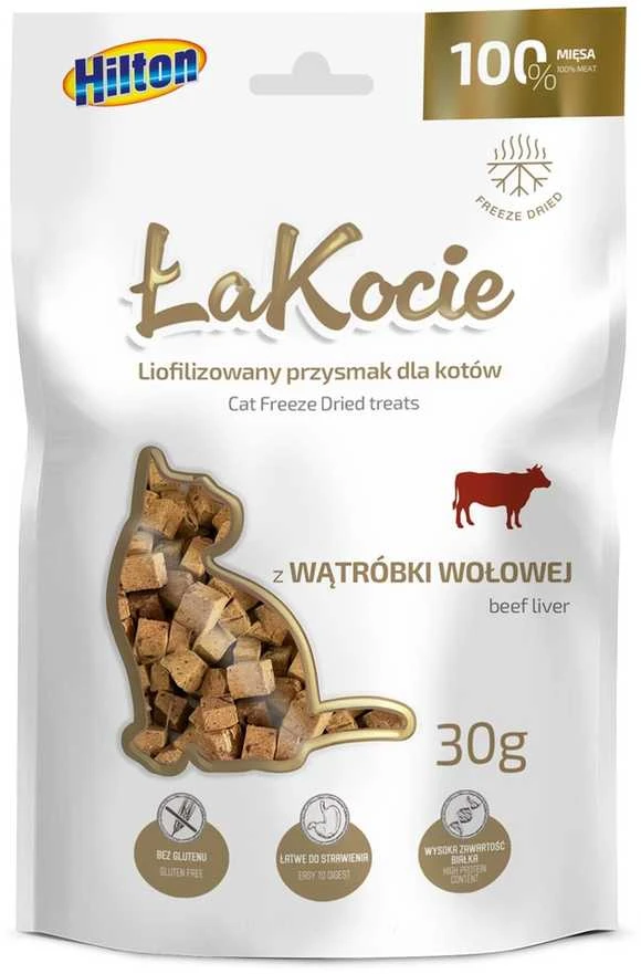 HILTON ŁaKocie liofilizuotos jautienos kepenėlės katėms – skanėstai – 30 g