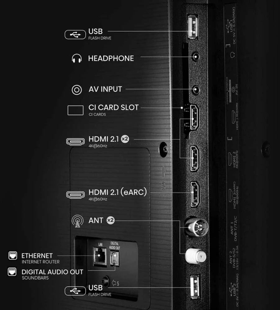 Televizorius Hisense 65A6Q | 65 | Smart TV | VIDAA Smart OS | UHD | Juodas