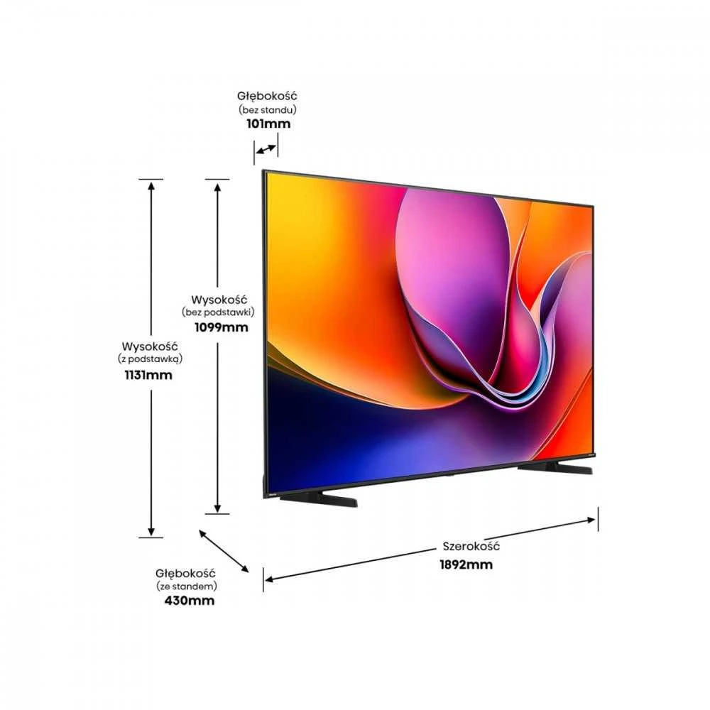 „Hisense 4K“ televizorius | 85A6Q | 85 | Išmanusis televizorius | VIDAA | UHD | Juodas