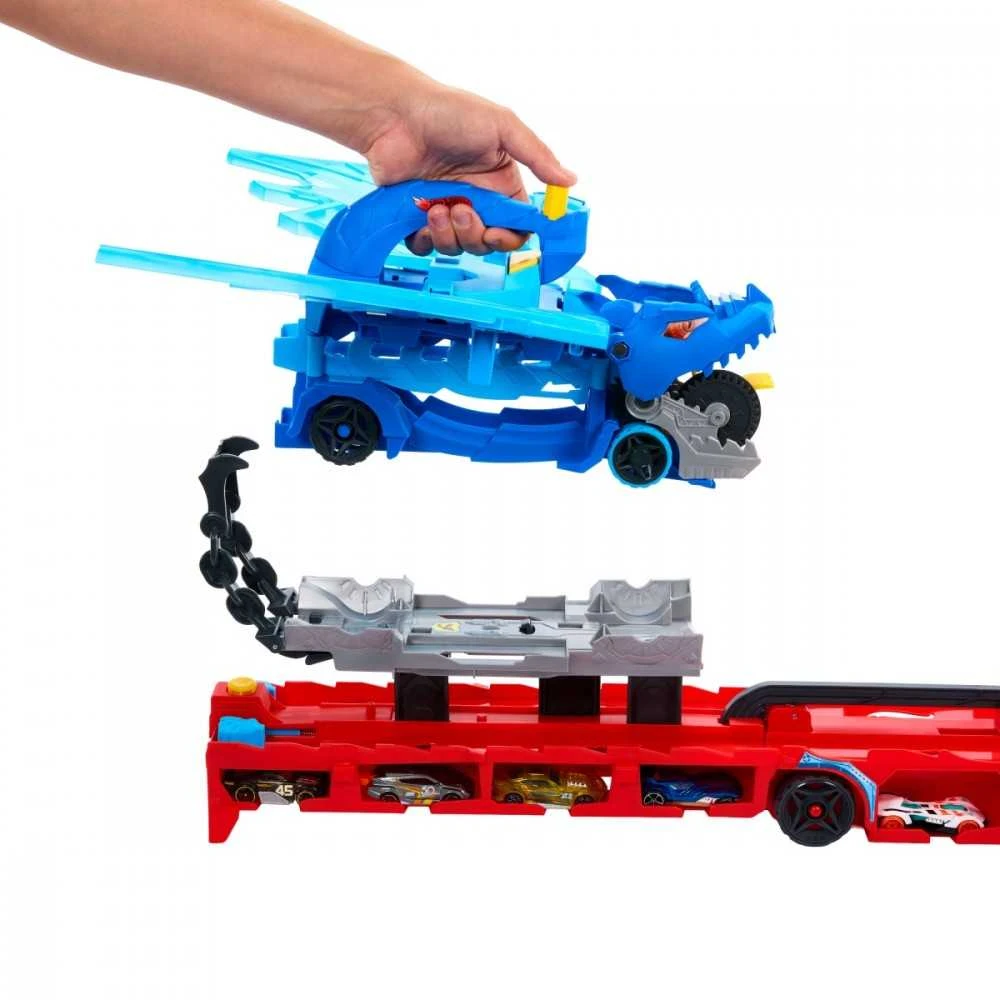 Mattel HOT WHEELS CITY transporteris – Dvigubas drakonas (JBM72)