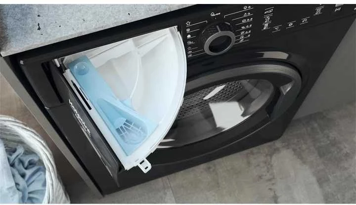 Skalbimo mašina Juodos spalvos skalbyklė Hotpoint Ariston NLCD 948 BS A EU