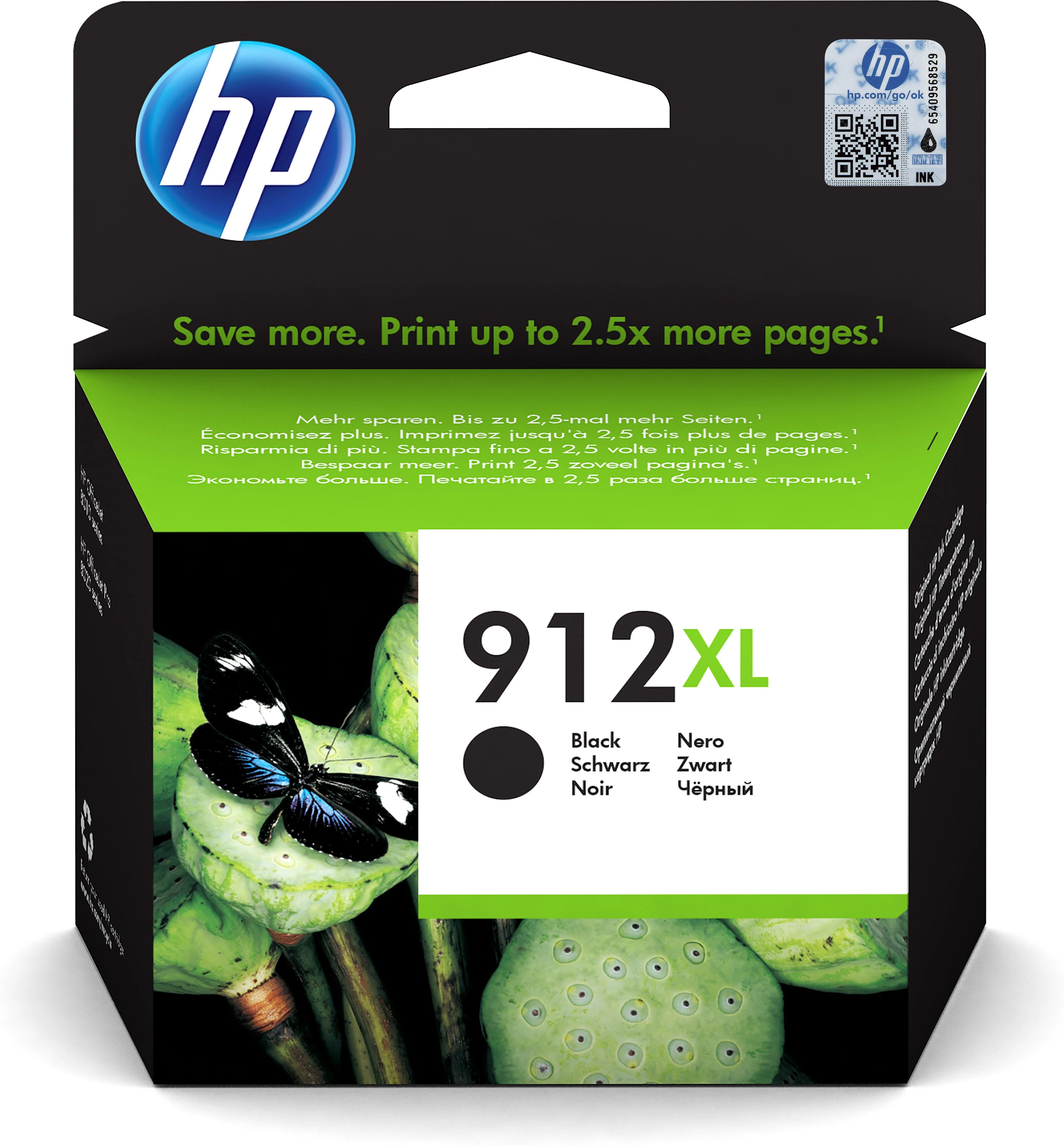Hewlett Packard (HP) HP 912XL didelio našumo juodas rašalas