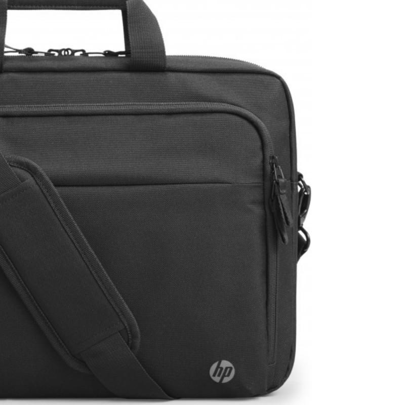 „Hewlett Packard“ (HP) „HP Business 15.6“ nešiojamas kompiuteris su viršutiniu užkrovimu, RFID ir „Bluetooth“ sekimo kišene, kabelio praėjimu, dezinfekuojamas - Juodas