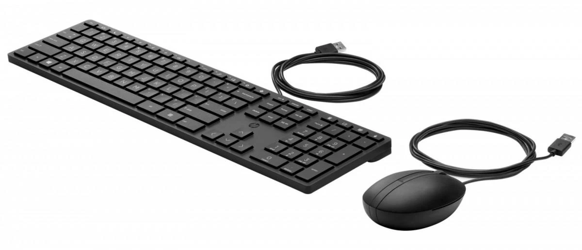 Klaviatūra Hewlett Packard (HP) „HP 320MK“ USB laidinės pelės ir klaviatūros rinkinys – juodas – JAV anglų kalba