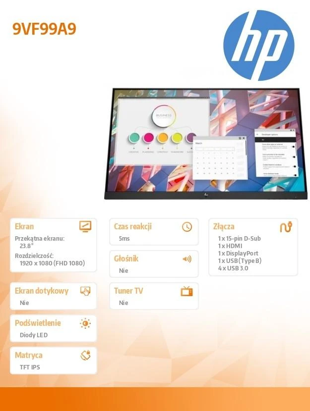 Hewlett Packard (HP) HP E24 G4 monitorius (9VF99A9)
