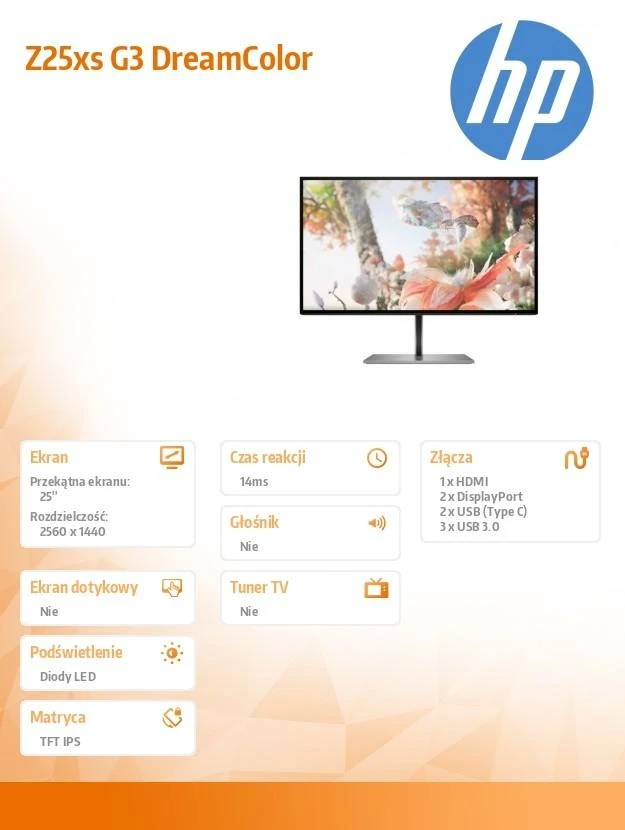 Hewlett Packard (HP) Monitorius - HP Z25xs G3 QHD USB-C DreamColor Ekranas