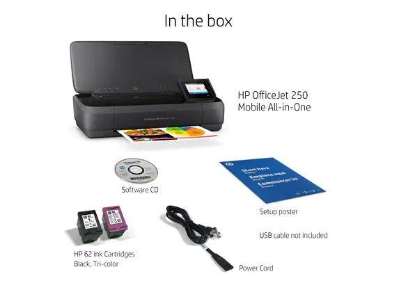 Hewlett Packard (HP) „HP Officejet 250“ mobilusis daugiafunkcis daugiafunkcis spalvotas rašalinis spausdintuvas, A4, 8 psl./min., kopijavimas, 10 psl./min., spausdinimas, 50 lapų, USB, „Wi-Fi“