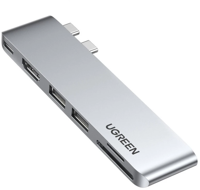 6-in-2 adapteris UGREEN CM380 USB-C šakotuvas, skirtas MacBook Air / Pro