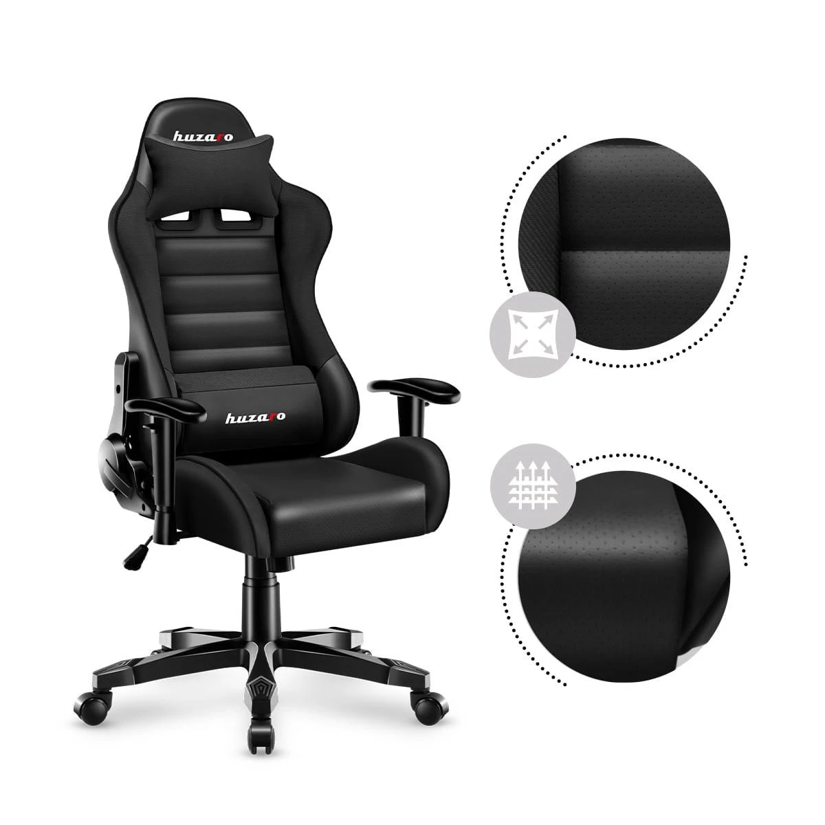 Žaidimų kėdė vaikams Huzaro Ranger 6.0, Juodos spalvos