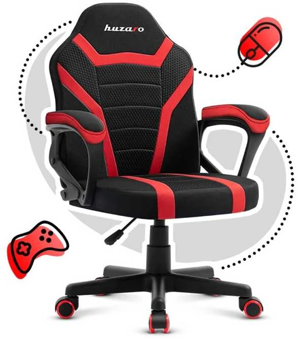Huzaro „Hz-Ranger 1.0“ raudona tinklinė žaidimų kėdė vaikams