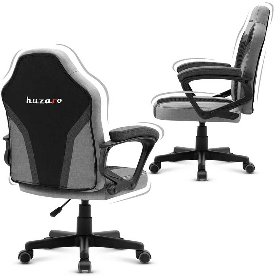 Žaidimų kėdė vaikams Huzaro Ranger 1.0, Juodos/Pilkos spalvos