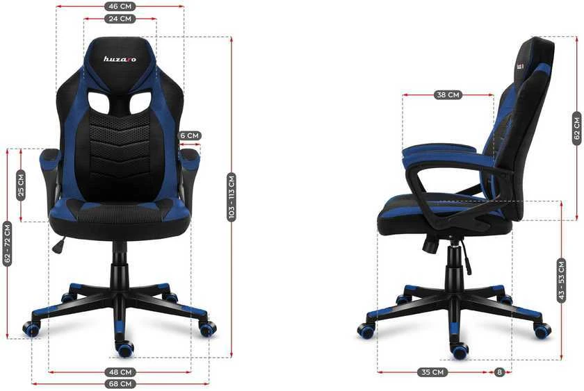 Huzaro Žaidimų kėdė hz-force 2.5 mėlynas mesh