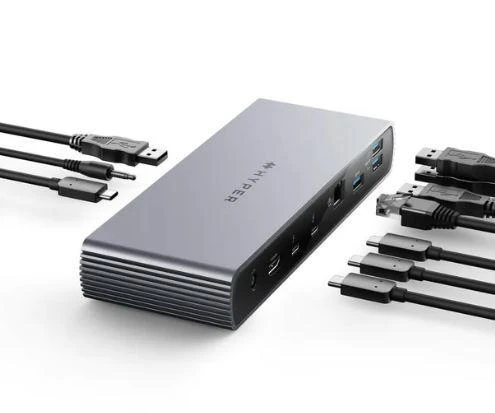 HyperDrive Thunderbolt 4 doko stotis su laidų komplektu